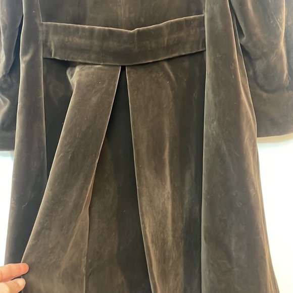 Surrey Canada Vintage Velvet Coat Trench Midi Brown Size Medium - Picture 8 of 16